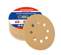 50Pcs Sanding Discs 125mm, 80 120 240 Mixed Grits Hook and Loop Sandpaper, 3 Times Stronger Orbital Sander Discs with 8 Holes, Ideal for Grinding,