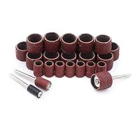 50pcs Sanding Drum Kit Grit #80 to #600 Sanding Band for Dremel Sleeves for Electric Mini Angle Grinder Sanding Mandrels,1pcs Connecting Rod,Small Sandpaper Ring