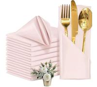 50PCS Satin Napkins 30X30CM Soft Dinner | Square for Party Wedding Decoration Banquets Retro Napkins(Color 4)