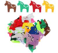 50pcs Scandinavian Felt Horse Ornament for Christmas Day Decorations
