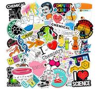 50PCS Science Laboratory Stickers No Repeating Physical Chemistry Experiment Sticker Pack Suitable for Teenage Students Teacher Guitar Water Bottle Computer Notebook Desktop Decoration