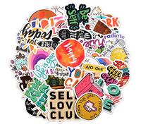 50pcs Scrapbook Stickers Laptop Stickers Cute Stickers Animal Stickers Small Stickers for Children Suitcase Stickers Sticker Pack (Text Theme)