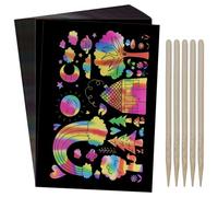 50PCS Scratch Art for Kids, Rainbow Scratch Paper Black Doodle Pads, Rainbow Scratch Notes, Scratch Art Paper, Scratch Painting Paper Paper Set, for Christmas, Thanksgiving