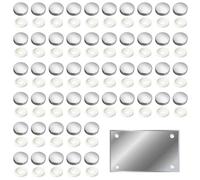 50PCS Screw Caps Silver Cover Small Round Plastic Mirror Screws Bolt Chrome Coated Screw Covers for 6g & 8g Gauge Mirror Screws with Chrome Caps Clip-On Type Decorative Covers for Floor Toilet
