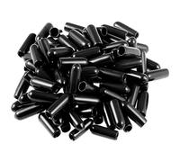 50pcs Screw Thread Protectors 2mm ID Rubber Round End Cap Cover Flexible Tube Caps Tubing Tip, 15 mm Long (Black，Inner Dia 2mm)
