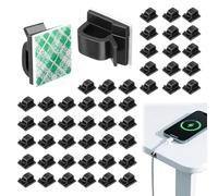 50PCS Self Adhesive Cable Clips Black Adhesive Cable Holder Clips Wall Wire Clips for Cable Management for Desk Wall Workshop Office Home Outdoors Christmas Decorations Outdoors Fairy Light