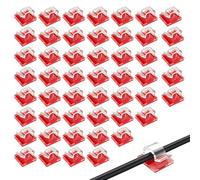 50pcs Self Adhesive Wire Clips, Cable Clips Tidy Hooks, Transparent Nail-Free Plastic Hangers for LED String Lights & Cables, Christmas Hanging Decorations Fairy Light