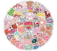 50pcs Self Care Text Graffiti Vinyl Sticker Wow Mobile Phone Water Cup Computer Notebook Waterproof Sticker