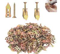 50Pcs Self Drilling Anchor Screws, Cavity Fixing Anchors and Screws, Hollow Expansion Anchors with Self Drilling Screws for Plasterboard, Concrete & Masonry