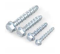 50Pcs Self-Tapping Screw Set Hex Anchor Bolts for Concrete Cement & Expansion Nails M6/M8 Self-Cutting Screws Kit(M6x75)