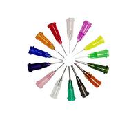 50Pcs/Set 1/2'' Blunt Tip Dispensing Needle w/Clear Protector for Syringe Refilling and Measuring Liquid Industrial Glue Applicator Different Gauge (14G)