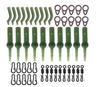 50Pcs/Set Carp Fishing Tackle Kit With Tapered Tail Helicopter Chod Bait Rigs Buffer Anti Tangle Sleeves Swivels Leader Clips Slide Rigs