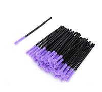 50Pcs/Set Disposable Silicone Eyelash Brush Makeup Tool for Beauty Yellow Purple Orange Rose Red (Purple)