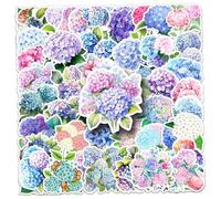 50Pcs/Set Flower Stickers, Waterproof Exquisite Forest-Themed DIY Cute Hydrangea Floral Stickers Decorative for Journals, Planners, Calendars, Water Bottles