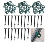 50pcs/Set Greenhouse Clips with Anchoring Spikes, Plastic Greenhouse Fixing Clips Greenhouse Accessories for Greenhouse Fixing Wires Securing Insulation Netting Hanging Plants(Color:Green)