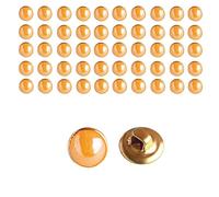 50PCS Sew-in Faux Pearl Button 10MM Orange Half Pearl Button with Shank Decorative Buttons for Clothes