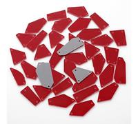 50Pcs Sew on Mirror Rhinestones Acrylic Irregular Mirror Pieces Flat Back Mirrored Beads for Crafts Evening Dresses Decor, Burgundy