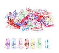 50pcs Sewing Clips for Fabric Quilting Clips Wonder Clips Fabric Clips Plastic Quilting Crafting Clips for Sewing, Multipurpose Sewing Clips, Quilting Sewing Pins, Sewing Set Add Two Rulers
