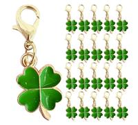 50pcs Shamrock Keyring Four-leaf Clover Keychains in Green Alloy with Elegant Design, Compact and Resistant to Wear and Tear, for Bags and Keys, for Gifting and Party Favors