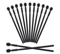 50Pcs Silicone Eyelash Brushes, Disposable Mascara Wands Ball- Shape Eyelash Spoolies, Eyebrow Brushes Makeup Tool Kit Set(Black)