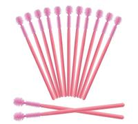 50Pcs Silicone Eyelash Brushes, Disposable Mascara Wands Ball- Shape Eyelash Spoolies, Eyebrow Brushes Makeup Tool Kit Set(Pink)