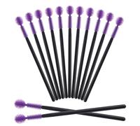 50Pcs Silicone Eyelash Brushes, Disposable Mascara Wands Ball- Shape Eyelash Spoolies, Eyebrow Brushes Makeup Tool Kit Set（Purple)