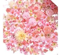 50pcs Silk Floral Collection For DIY Wedding Decor Party Styling Home Refresh Projects And Studio Prop Arrangement Needs(Pink)