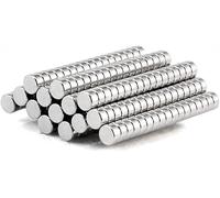 50Pcs Silver 4x2mm Round Shape Rare Earth Neodymium Super Strong Magnetic NdFeB Magnet DIY Toys Birthday Chirstmas Thanksgiving Valentine's Day Gifts for White Board, Pin Board,Industrial Magnets