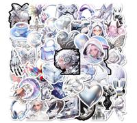 50Pcs Silver-Color Series Object Stickers Aesthetic Ins VSCO Decals for Laptop Cellphone Computer Water Bottle Skateboard Gift for Girls Boys Women Kids Teens Adult