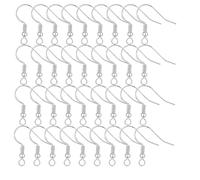 50Pcs Silver Earring Hooks - Hypoallergenic Fish Hook Ear Wires with Spring Ball - Earring Making Kit