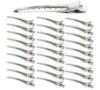 50PCS Silver Metal Hair Roller Clips, Hair Clips For Styling, Spin Pins For Hair, Duckbill Hair Clips, for Sectioning and Pin Curls, Hair Styling, Hair Accessories(9x0.9cm)