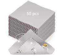 50pcs Silver Polishing Cloth, Double-Sided Suede Jewellery Cleaning Cloth for Silver & Jewelry Surface Protection, Lightweight Portable Silver Cleaning Cloth for Long-Term Use