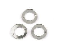 50PCS Silver Sew on Mirror Rhinestones Sew On Mirror Pieces with Holes Flat Back Acrylic Shiny Sew-on Stone for Dress Decoration (Silver Mirror, Hollow Circle 25MM)