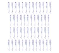 50Pcs Silver Soft Plastic Lures T-Tail Grub Worm Baits Fish Tackle Accessories Ideal for Trapping Bass Trout Salmon