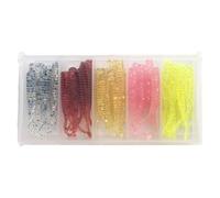 50pcs Simulation Fishing Lure Kit with Box, PVC Worms Bait for Pike | Hand Painted, Life like Motions, Soft Plastic Lures, Tackle Box Included, for Walleye and Sea Fishing Random Color