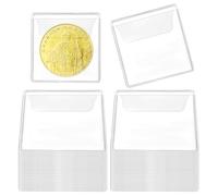 50PCS Single Pocket Coin Sleeves, 2.4 X 2.4 Inches Clear Coin Pocket Holder Individual Plastic Coins Protectors Flips Coins Storage Pouches SmallCoins Pouch for CoinsCurrency Bills Collectors