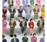 50Pcs Sitting Figures Scale 1:32 Model Figures People, Painted Figures Sitting Model Figures People For Miniature Model Railway Tracks And Buildings