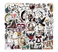 50Pcs Skeleton Stickers Pack, Vinyl Water Bottle Stickers Phone Laptop Skateboard Waterproof Sticker 6