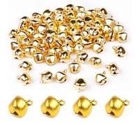 50Pcs Small Bells,Jingle Bells for Crafts,12mm (Gold)