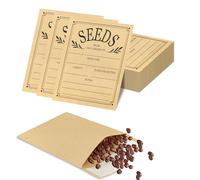 50Pcs Small Brown Envelopes - Self-Adhesive Seed Envelopes Kraft Paper Packets for Wages, Seeds, Coins, Beads or Stamps(8x10cm/3.15x3.94inch)