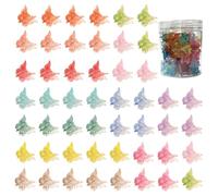 50pcs Small Butterflies Hair Claw Clips Mini Plastic Hair Accessories | Girls and Kids, Sturdy and Easy to Wear, Creative Delicate Lovely Shape, Great Gifts for Female Friends