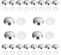 50pcs Small Chrome Dome Screw Cover Caps - Decorative Cap Covers for Mirror Screws, Firm Clip-On Type