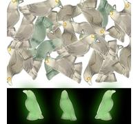 50Pcs Small Crows Halloween Figurines Luminous Miniature Resin Raven Decor Animals halloween Gothic Scary Party Ornament for Indoor House Decor Party