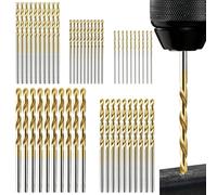 50PCS Small Drill Bits Gold Drill Bits for Metal 1mm/1.5mm/2mm/2.5mm/3mm Drill Bit Titanium Coated Drill Bits Round Shank Micro Twist Bits for Drilling Wood Plastic Copper Aluminum Alloy