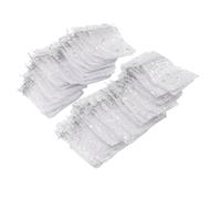 50PCS Small Gift Bags Drawstring Bags, Clear Party Favor Bags Small Jewelry Pouch for Party, Jewelry, Christmas, Festival, Bathroom Soaps, Makeup Organza, Wrapping Supplies (Silver)