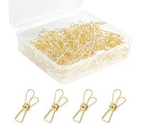 50PCS Small Gold Paper Clips, Multi-Purpose Metal Wire Hollow Invoice Paper Clip, Binder Clips for Office School Home Use and Business