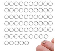 50pcs Small Keyring Rings Hoops 8mm Flat Split Keychain for Car Home Large Metal Dog Ring Tag Lanyards School Office DIY