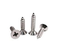 50pcs Small M1 .2 .4 M2 .6 M3 M4 M5 M6 304 A2 Stainless Steel Cross Flat Countersunk Head Wood Self Tapping Screw(6mm,50pcs M2.2)