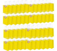 50Pcs Small Paper Bags With Handles, Paper Gift Bags a5 Size, 130GMS Thicken Kraft bags Party Favor Shopping includes lables for Favor Birthday Party Wedding Shopping Retail (Yellow)