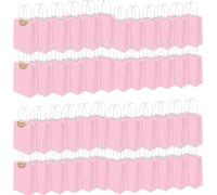 50Pcs Small Paper Bags With Handles, Paper Gift Bags a5 Size, 130GMS Thicken Kraft bags Party Favor Shopping includes lables for Favor Birthday Party Wedding Shopping Retail (D-Pink)